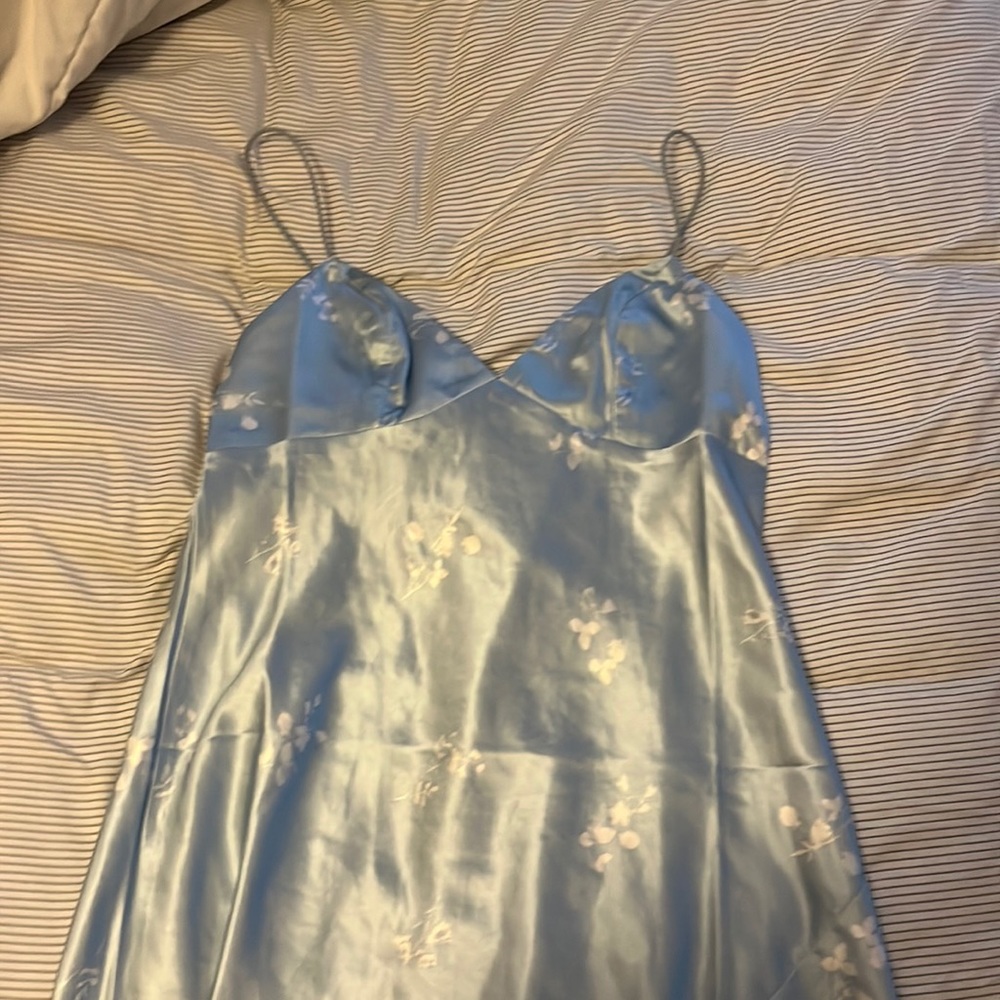 NWT princess polly blue satin dress